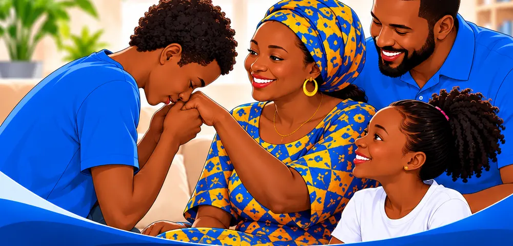 Illustration d’une famille dans un moment de tendresse